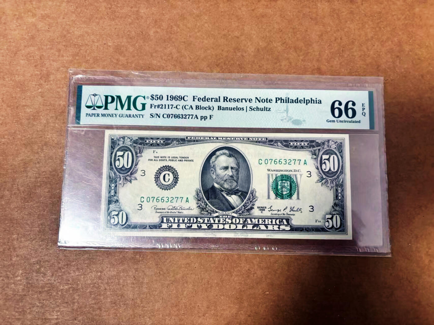 【Blue Auction】世界纸币精拍第764期——18级TOP拍卖/信誉/品质/专业/高效💫 美国 1969C 50美金 PMG66EPQ