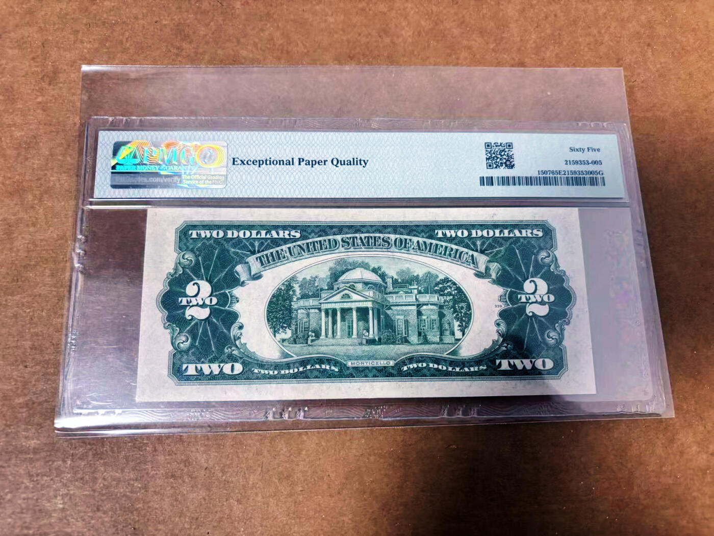 【Blue Auction】世界纸币精拍第764期——18级TOP拍卖/信誉/品质/专业/高效💫 【无47】美国 1928F 2美金 PMG65EPQ 