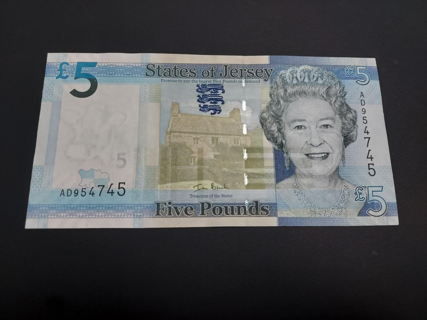 博彦收藏    12月22日 8点 钱币专场 全场包邮 泽西岛 女皇5镑 UNC