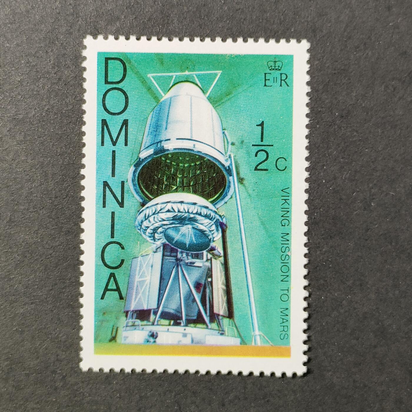 ↓君缘收藏684期☞钱币邮品↓无佣金、可寄存、满30元包邮  英属多米尼克邮票，1976年海盗号火星探测任务邮票