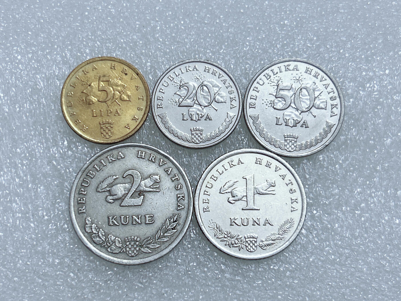 第一海外回流一元起拍收藏 散集专场  第277期 克罗地亚硬币 5枚套