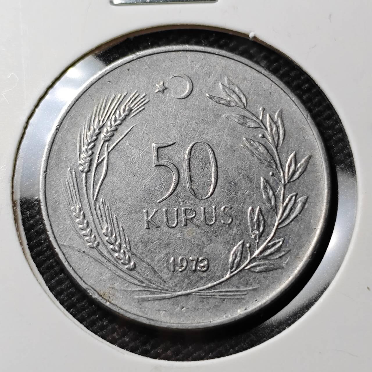 KK钱币收藏小铺 第382期  2月预留时间 周末发货 1973土耳其50库鲁 披纱女士