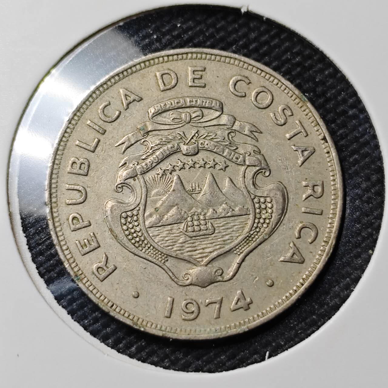 KK钱币收藏小铺 第382期  2月预留时间 周末发货 1974哥斯达黎加25分