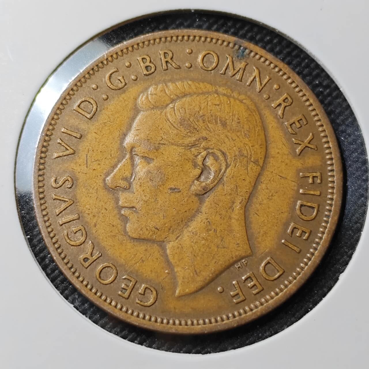 KK钱币收藏小铺 第382期  2月预留时间 周末发货 1949英国1便士 铜币