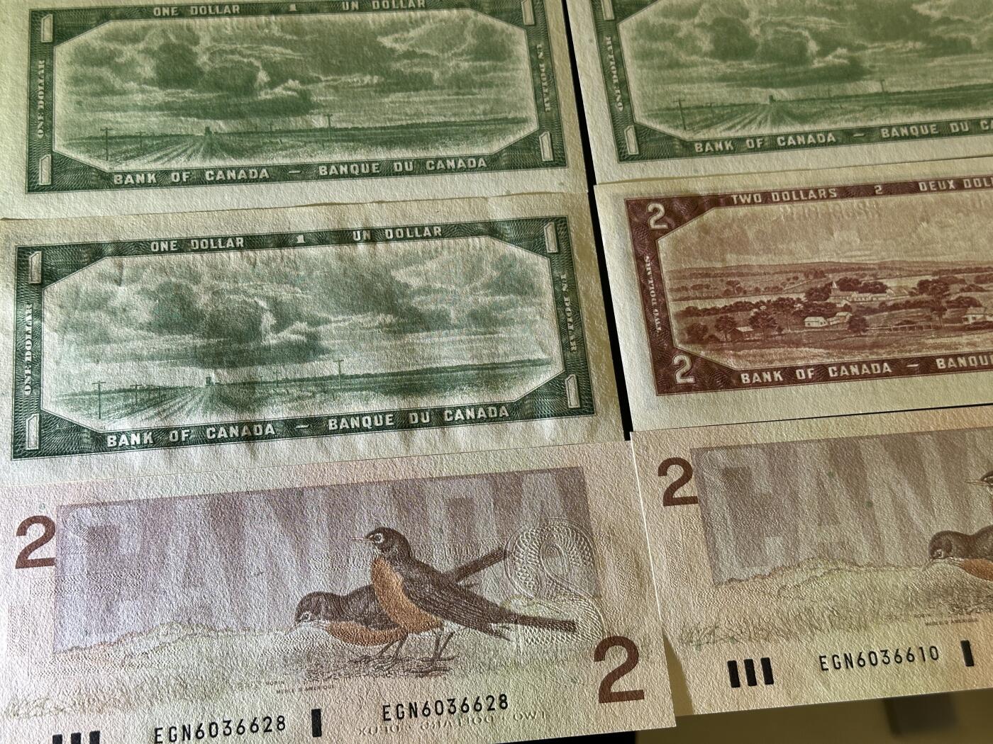 《外钞收藏家》第五百九十五期（优品场）（本平台长期征集拍品、欢迎藏友们联系合作） 加拿大鸟版和风景版小面额 8张一起 1加元不绝 其他全新