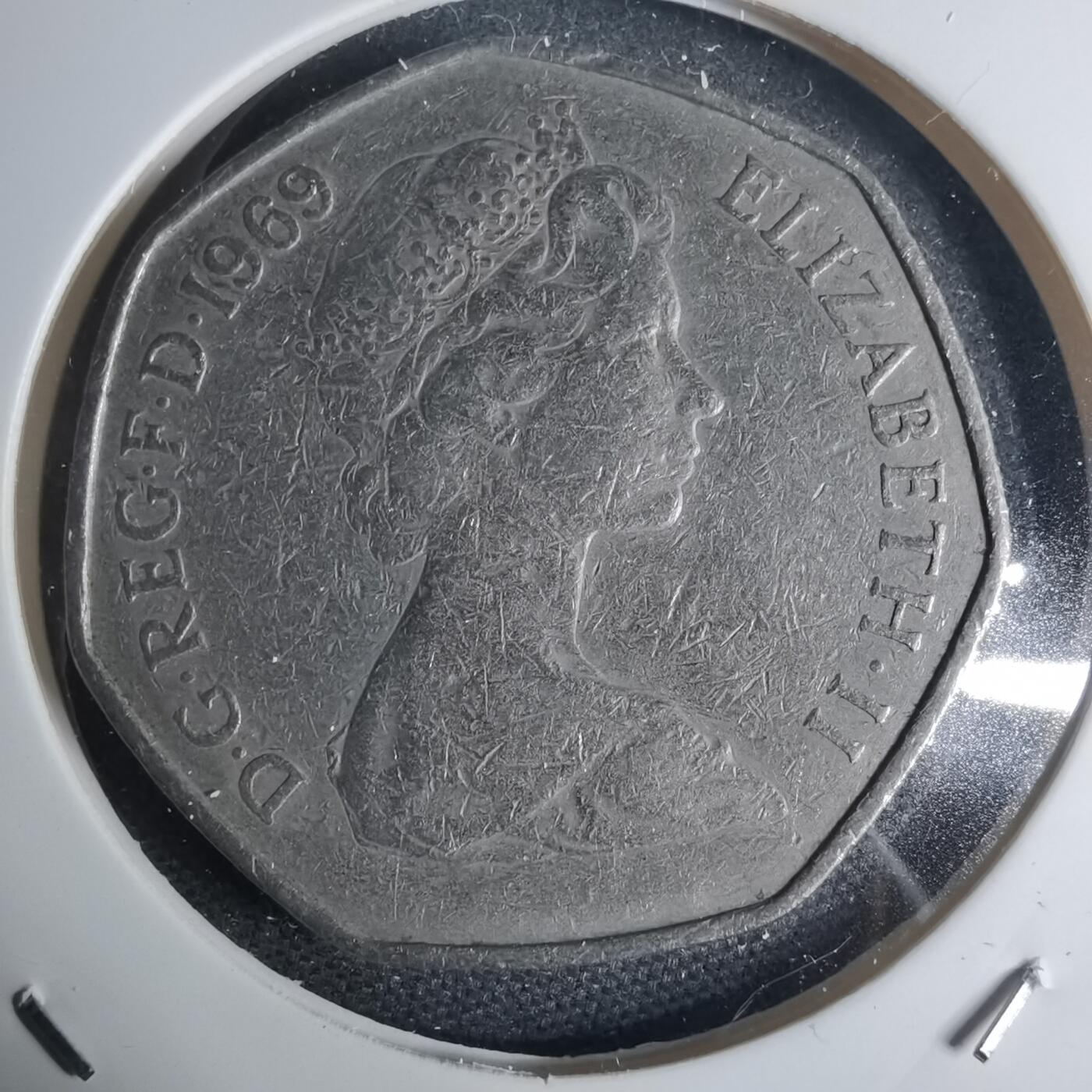 沼泽如烟--第939场 英国1969年50便士