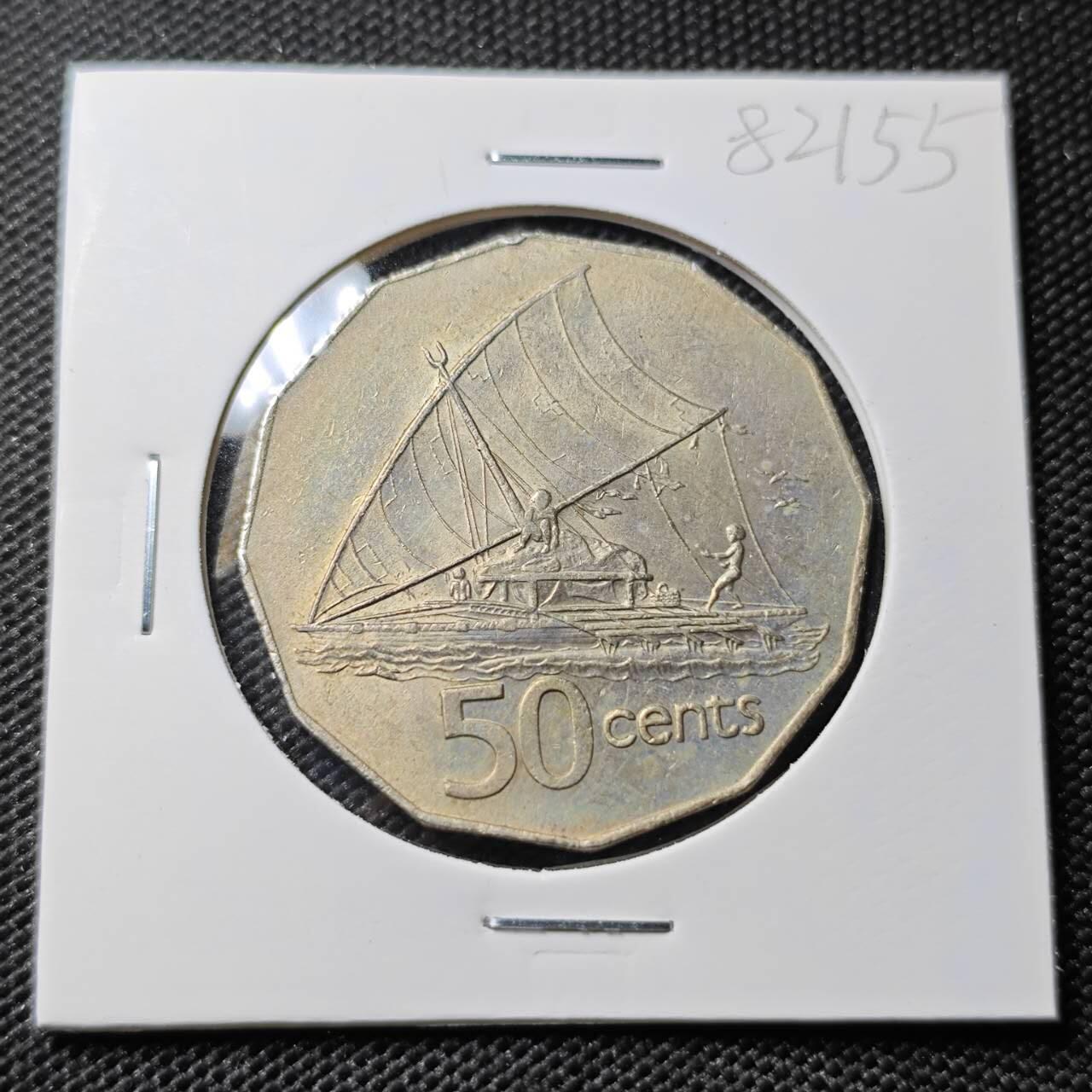 KK钱币收藏小铺 第382期  2月预留时间 周末发货  1975斐济50分