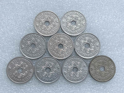 第一海外回流一元起拍收藏 散集专场  第277期 - 丹麦2克朗硬币 9枚