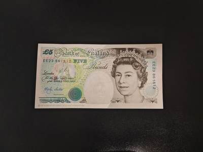 英国 E序 初版 5英镑 纸币 非全新好品 - 英国 E序 初版 5英镑 纸币 非全新好品