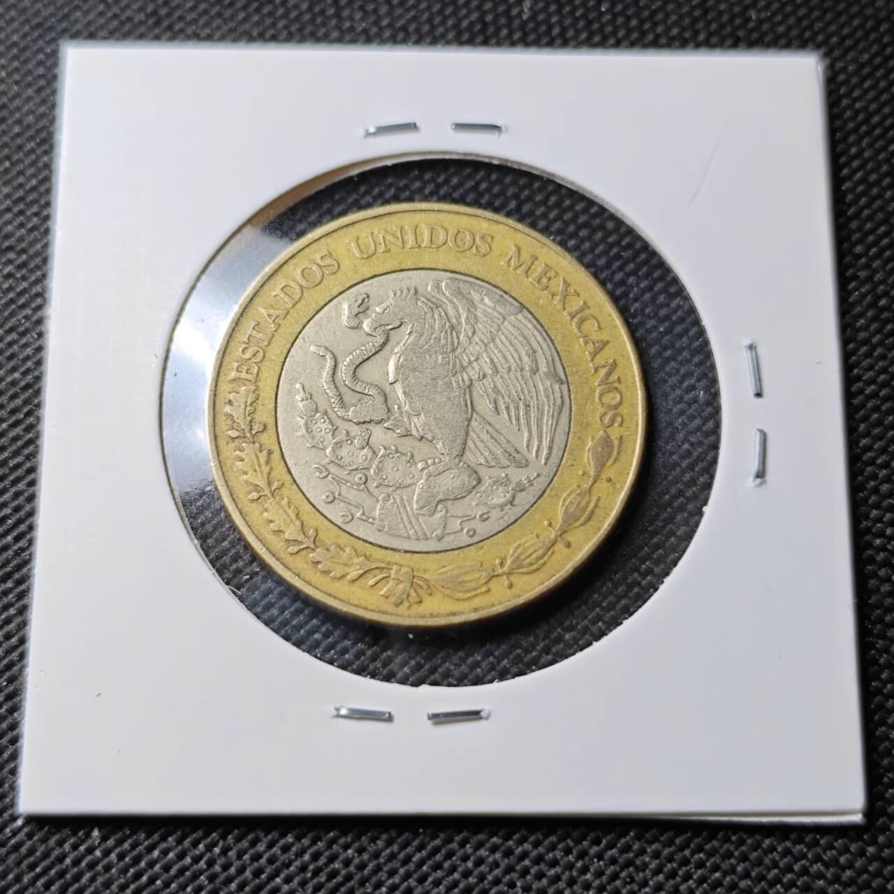 KK钱币收藏小铺 第382期  2月预留时间 周末发货  2002墨西哥10比索 双色币