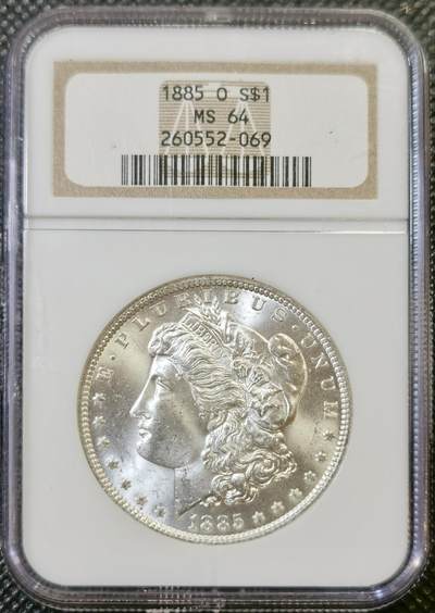 甄臻铺-世界币章拍卖（第44期）精品场拍品征集中，送拍享返佣金等优惠多多 - NGC-MS64 1885年O版美国摩根，小白盒手感好，早期严评