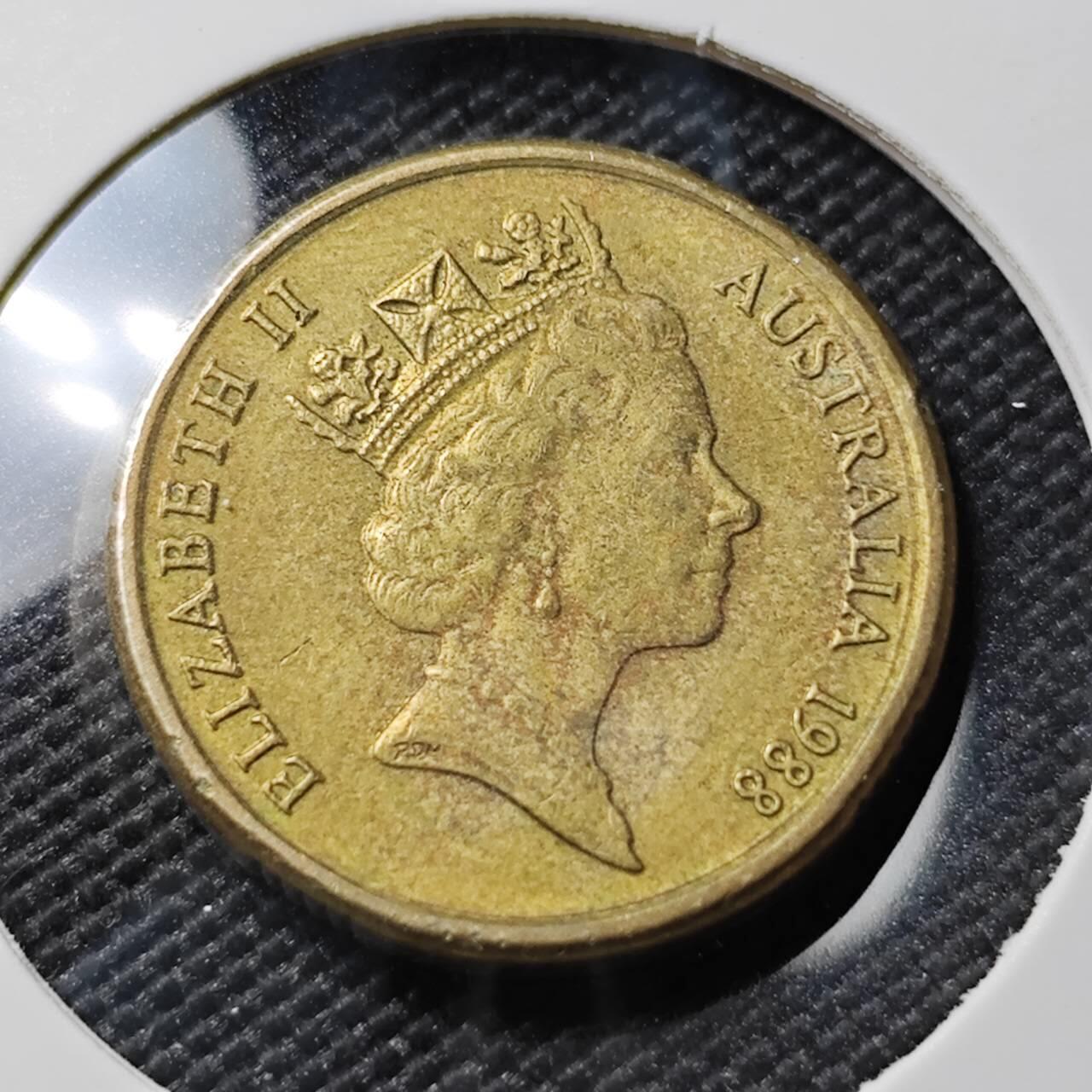 KK钱币收藏小铺 第382期  2月预留时间 周末发货 1988澳大利亚土著人2元 