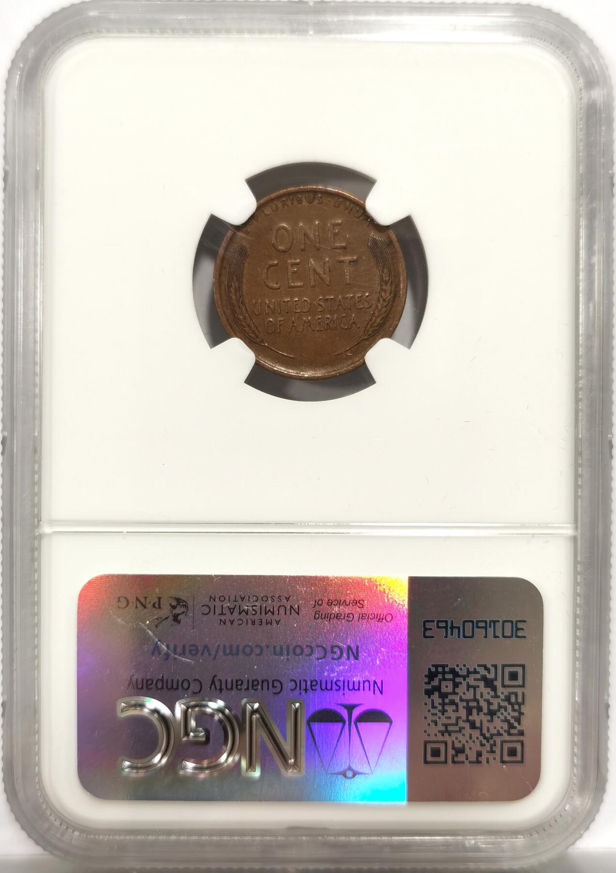 博洋堂世界钱币拍卖第153期（全场包邮） NGC AU55BN 美国1909年林肯1美分，林肯一美分首年分，也是纪念林肯总统诞辰100周年发行，稀有年份