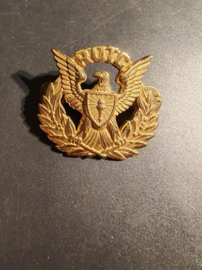 老王徽章第170期 - 美国预备军官团勤务营大檐帽帽徽