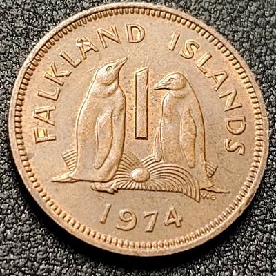 泉币菌-第150场-精品福利场 - 企鹅 英属福克兰群岛 1974年 1便士青铜币 20毫米
