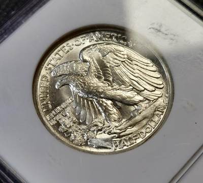 甄臻铺-世界币章拍卖（第44期）精品场拍品征集中，送拍享返佣金等优惠多多 NGC-MS65 1941年美国行走女神半美元，早期高分，小白盒手感超级好