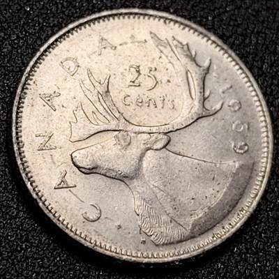 泉币菌-第150场-精品福利场 - 高币值 加拿大1969年1/4加拿大元 伊丽莎白二世 驯鹿 24mm 