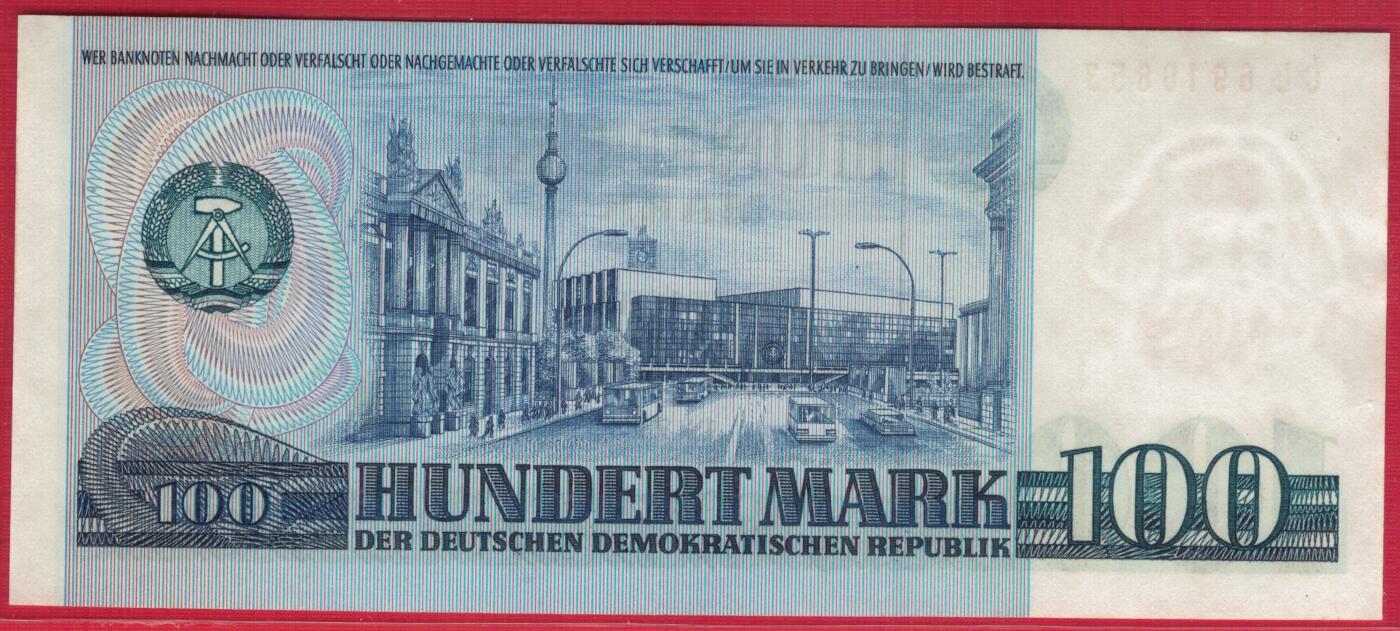 德国(东德 民主德国)1975年(1986年)100马克 P-31b 再版窄序列号 无47 实物图 UNC