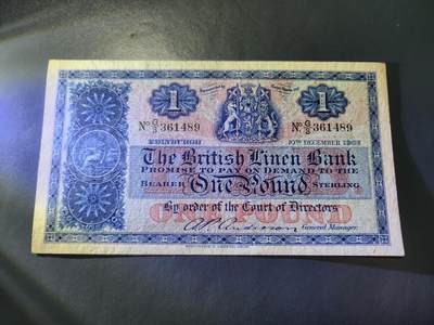 12月17号晚上8点 外国纸币自动截拍第73场 - 苏格兰1957年1镑 几乎全新