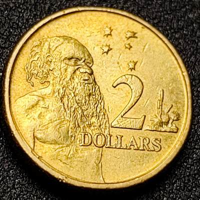 泉币菌-第150场-精品福利场 - 美品 澳大利亚 2澳圆铜币 土著老人 伊丽莎白女王 20.5mm