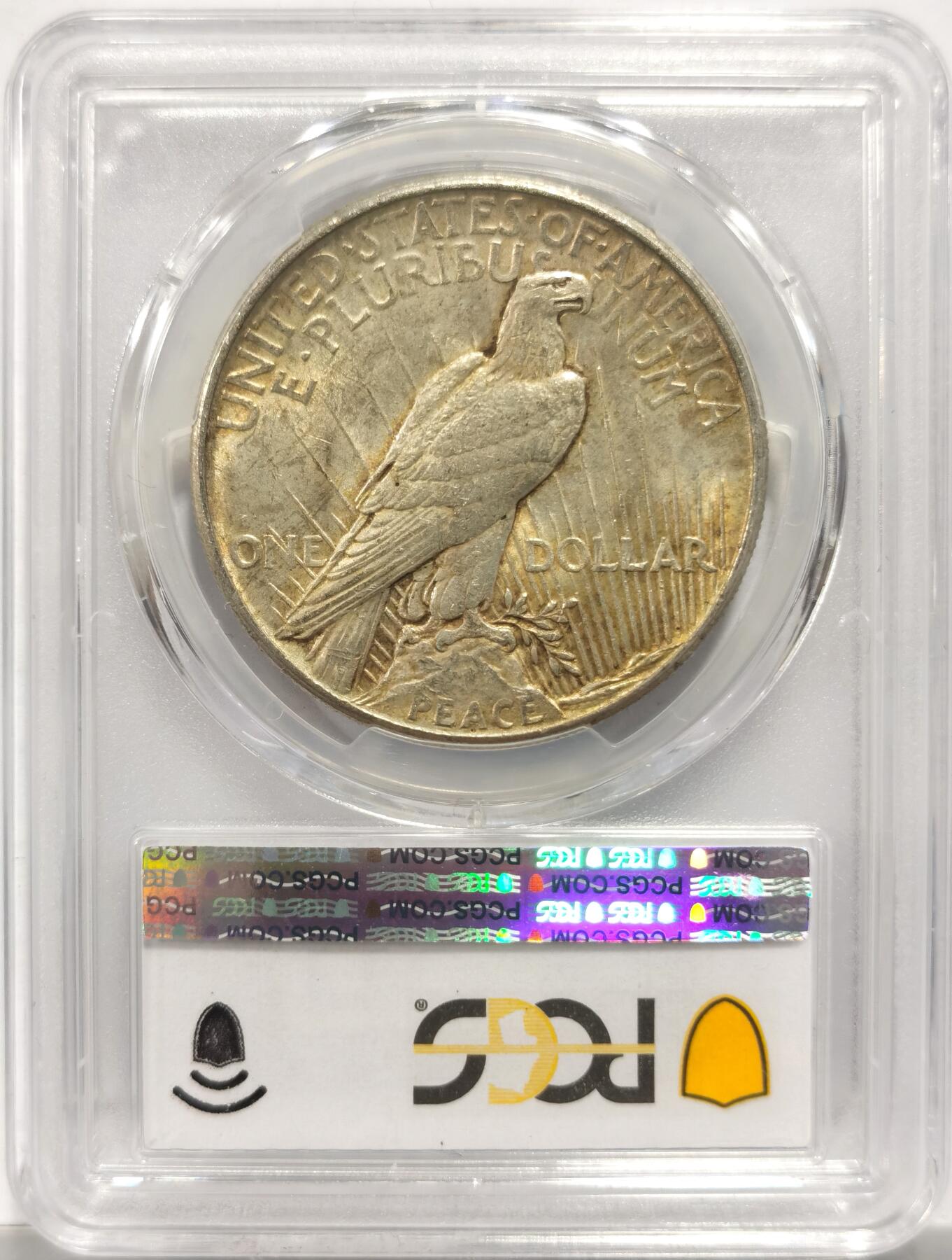 博洋堂世界钱币拍卖第154期（全场包邮） PCGS MS62 美国1921 首年和平 高浮雕 打制精美 双面老包浆 底板完美