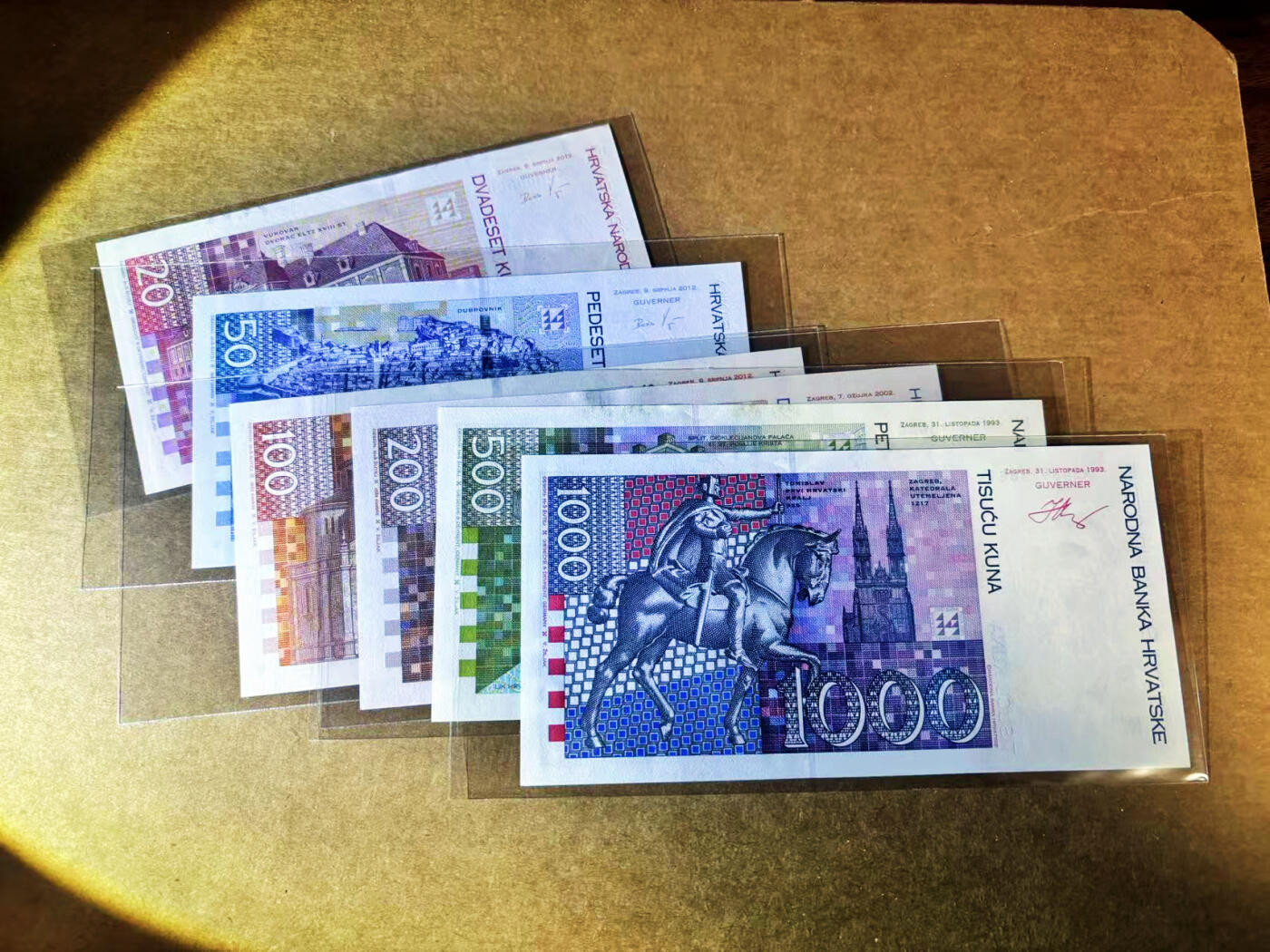 【Blue Auction】世界纸币精拍第764期——18级TOP拍卖/信誉/品质/专业/高效💫 【一组6张】克罗地亚 20-1000库那 全新UNC