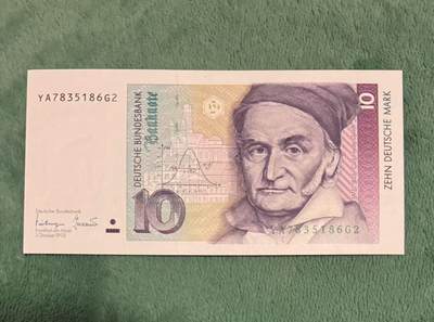 【礼羽收藏】🌏世界钱币拍卖第116期 - 德国 1993年10马克 数学家高斯 全新UNC