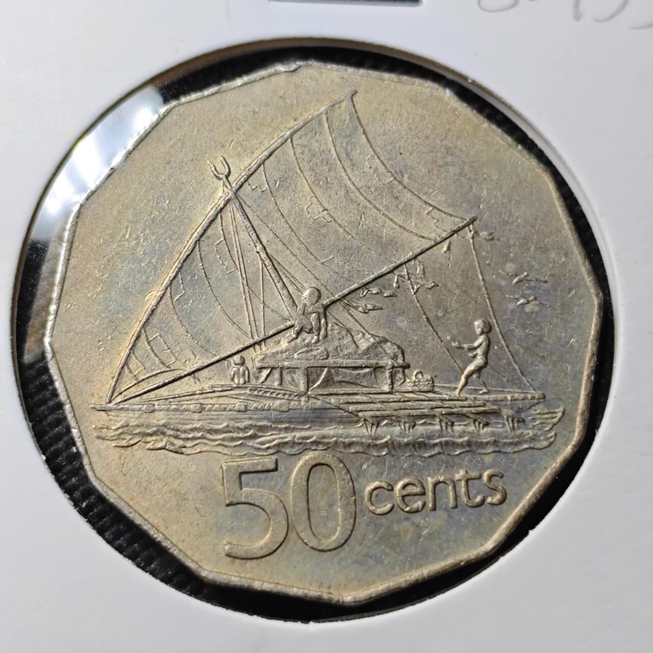 KK钱币收藏小铺 第382期  2月预留时间 周末发货  1975斐济50分