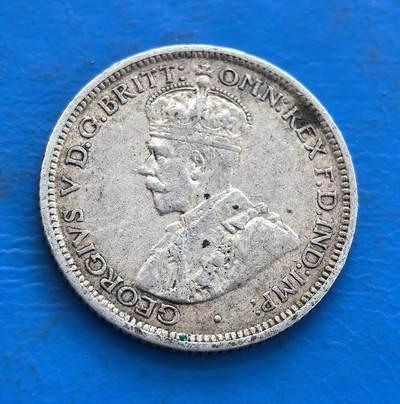 外国优质老铜币高银银币，周六九点倒数截拍，满百包邮，持续收拍 - 澳大利亚1920年6便士银币，正面乔治五世像，背镌袋鼠、鸸鹋等，见证澳货币史，具有地域文化价值。