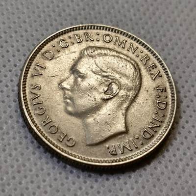 甄臻铺-世界币章拍卖（第44期）精品场拍品征集中，送拍享返佣金等优惠多多 英属澳大利亚乔治六世1弗洛林  1942年 925银  28.5mm  11.6g，细节见图