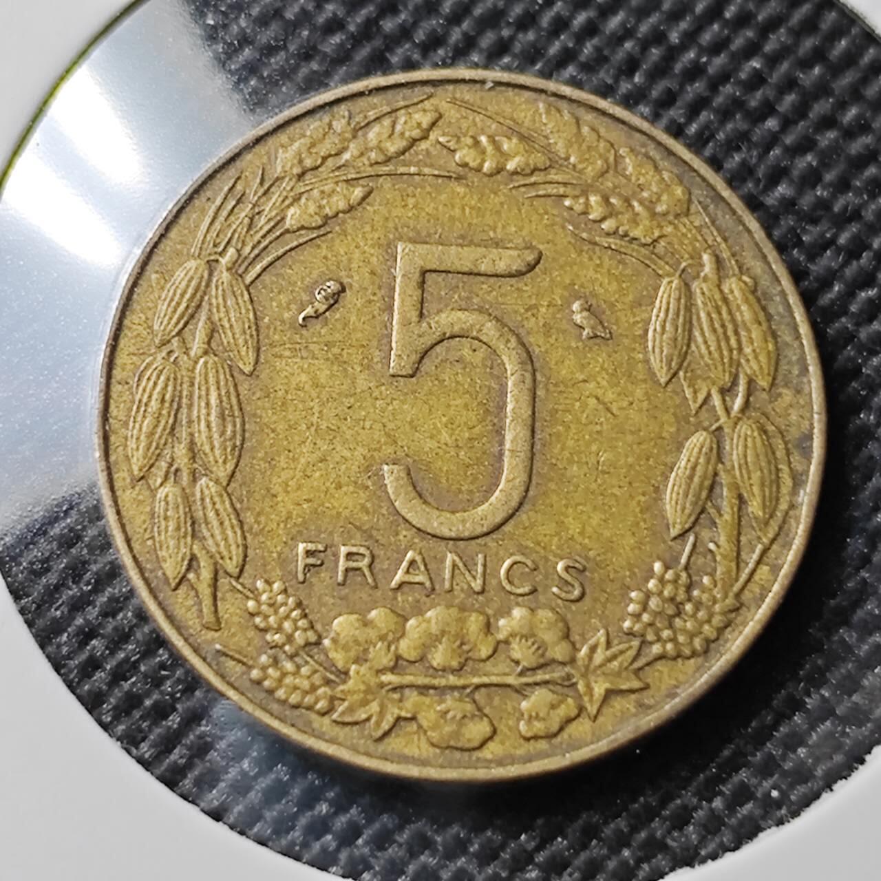 KK钱币收藏小铺 第382期  2月预留时间 周末发货 1961中非5法郎 