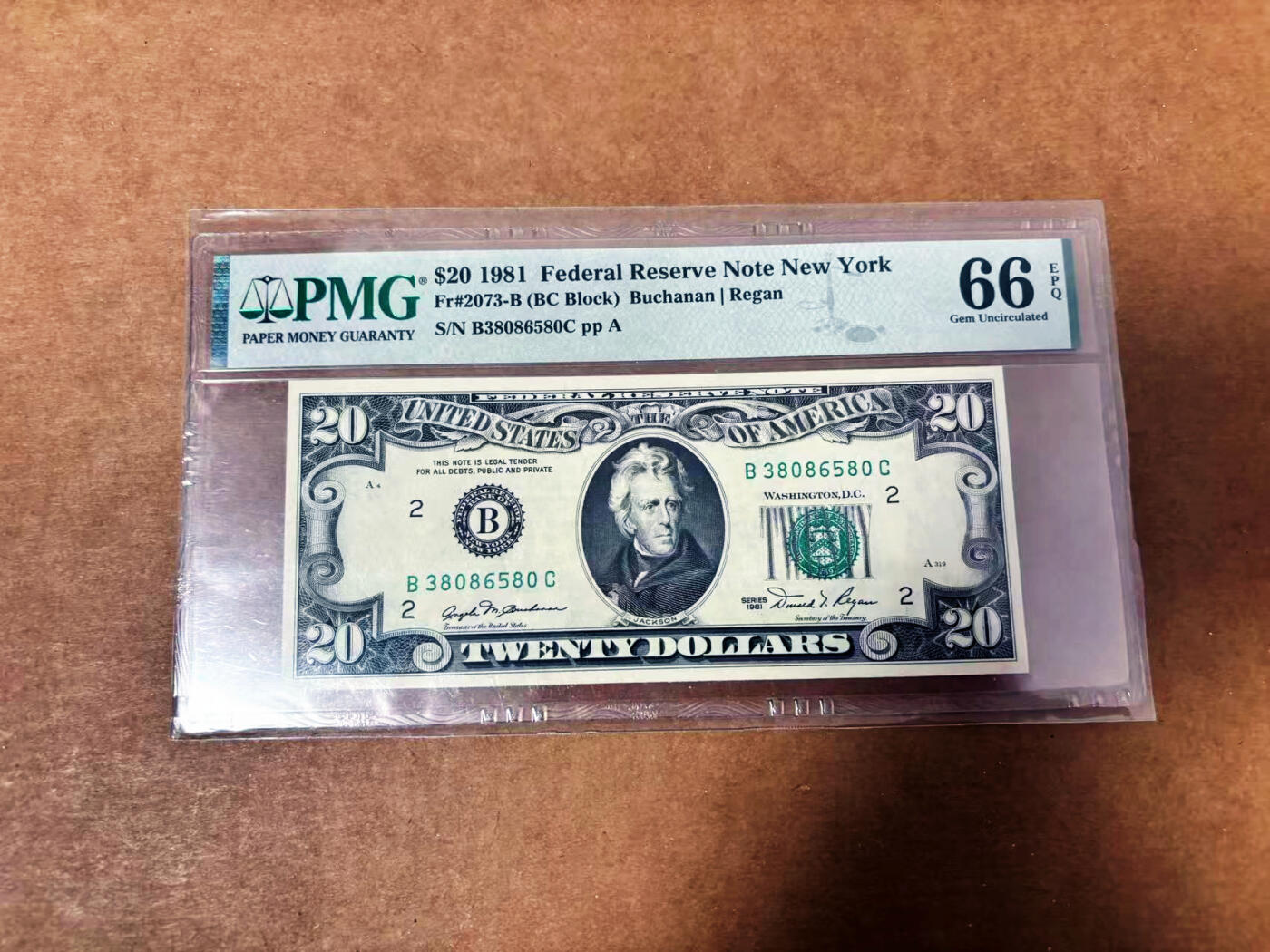 【Blue Auction】世界纸币精拍第764期——18级TOP拍卖/信誉/品质/专业/高效💫 【无47】美国 1981年20美金 PMG66EPQ