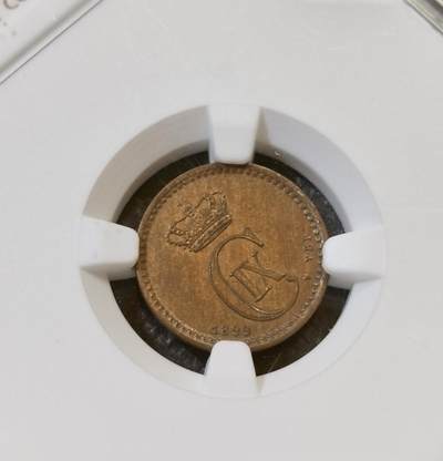 甄臻铺-世界币章拍卖（第44期）精品场拍品征集中，送拍享返佣金等优惠多多 NGC-MS63 丹麦1897年海豚1欧尔铜币 BN状态好品