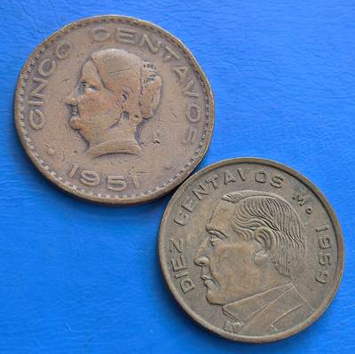 外国优质老铜币高银银币，周六九点倒数截拍，满百包邮，持续收拍 - 墨西哥老铜币2枚