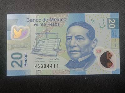 【游宝拍卖】乙巳蛇年99期 年末福尾场 - 墨西哥-20比索【双尾11 全新UNC】