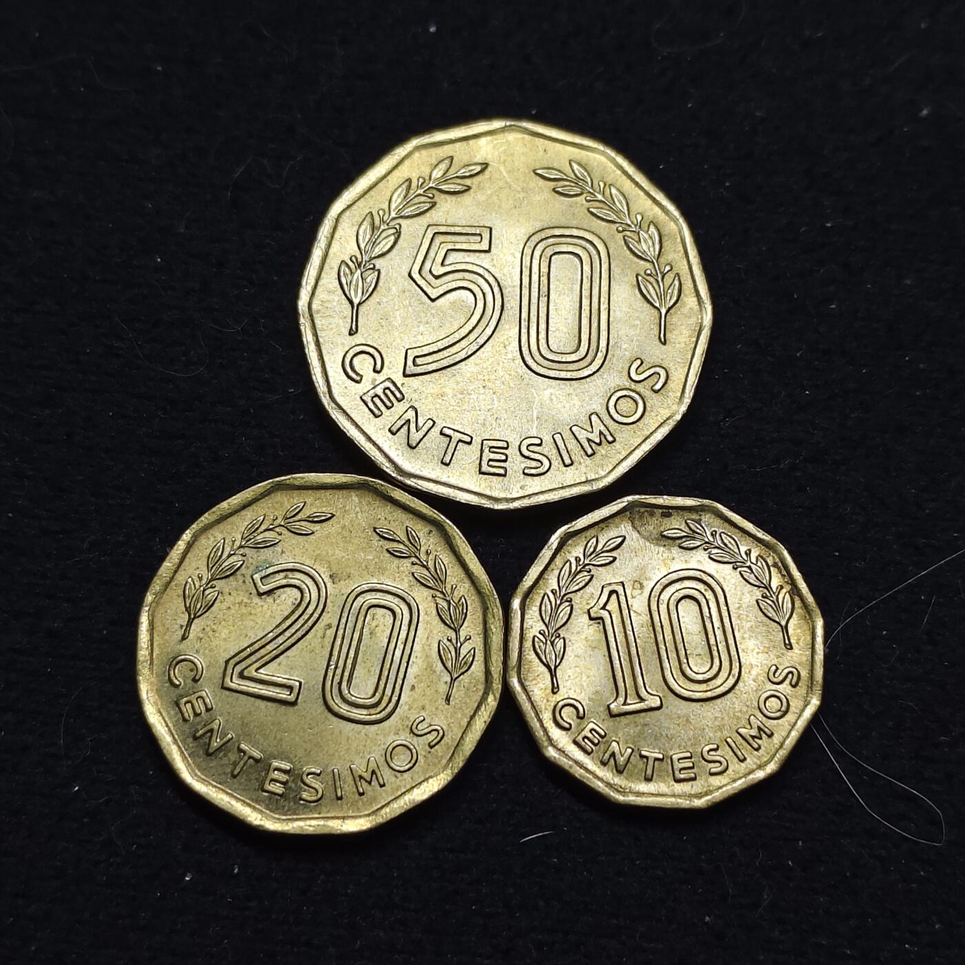 【全场包邮】纯粹捡漏拍486场（免费代拍第23场） 乌拉圭各年份3枚套币 BU品相