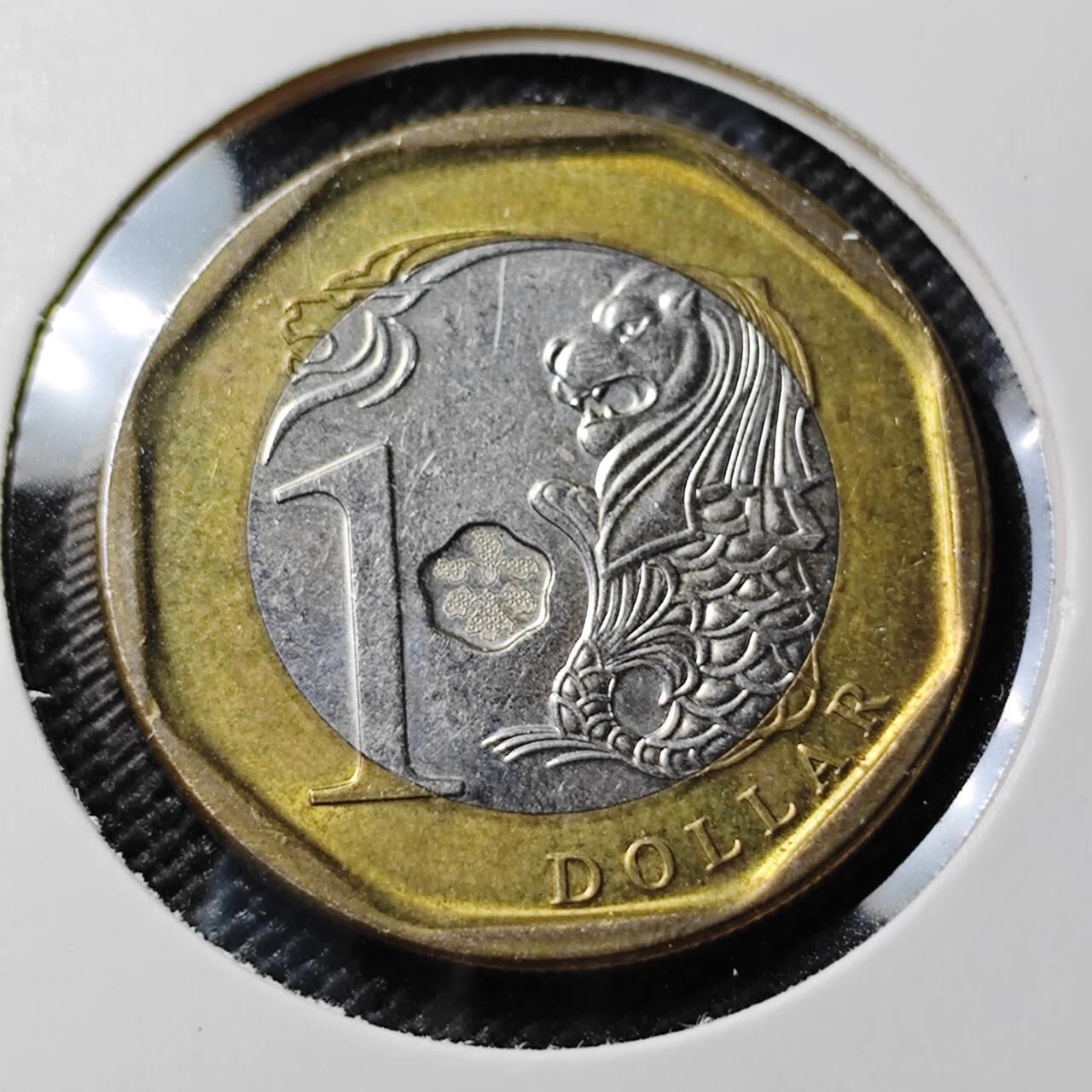 KK钱币收藏小铺 第382期  2月预留时间 周末发货 2013新加坡1元 