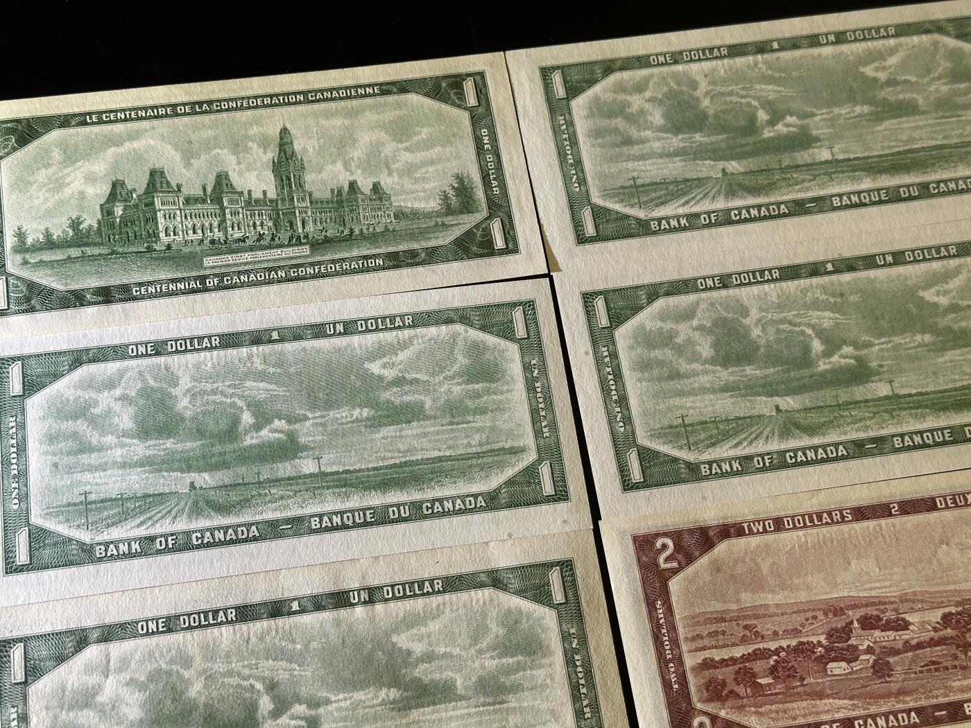 《外钞收藏家》第五百九十五期（优品场）（本平台长期征集拍品、欢迎藏友们联系合作） 加拿大鸟版和风景版小面额 8张一起 1加元不绝 其他全新