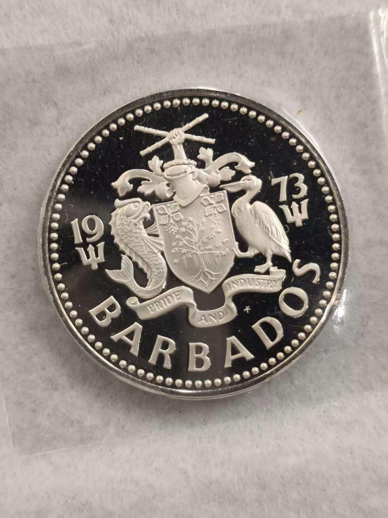 G&W世界散币，银币处理专场（第39场） 巴巴多斯1973年5元 银币