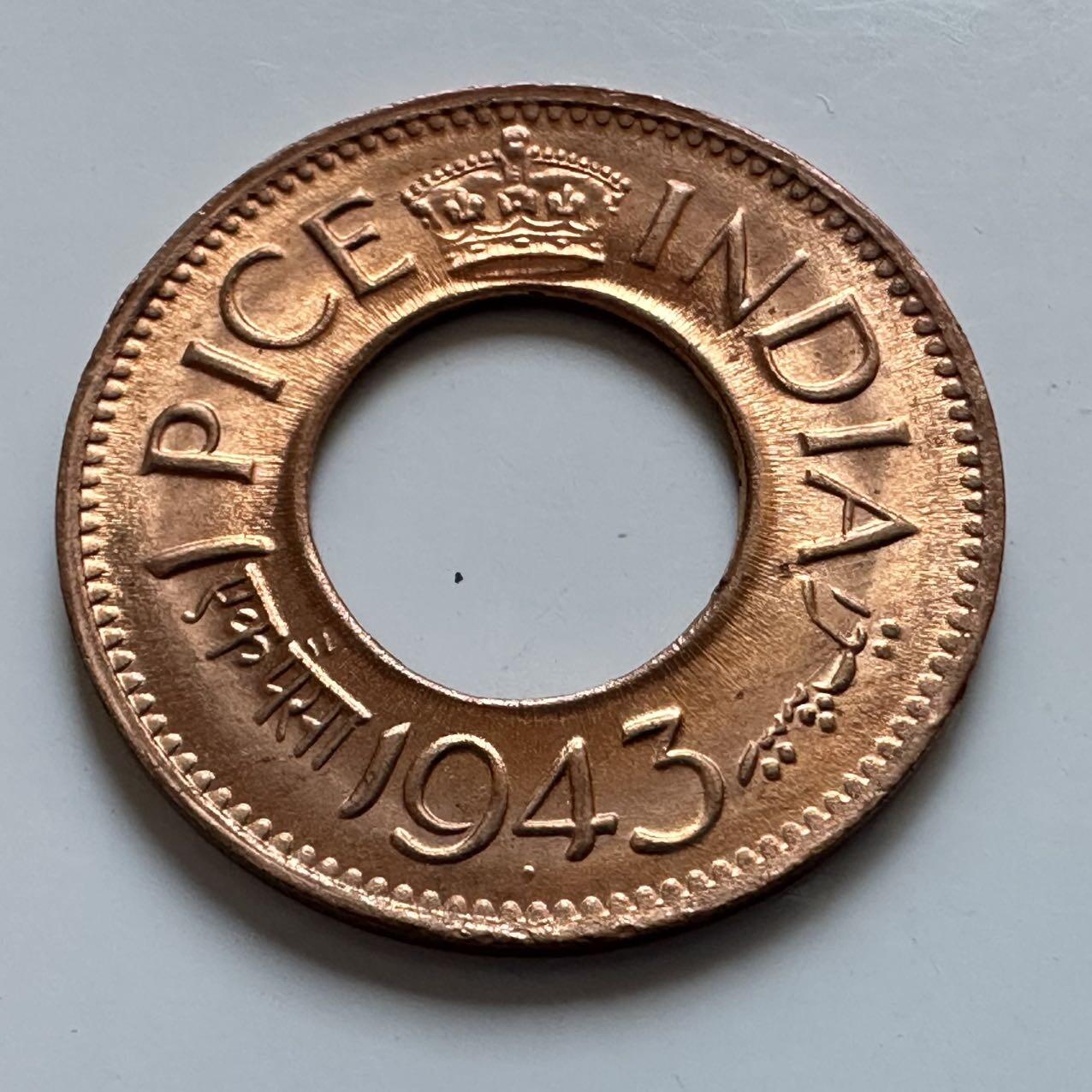 🌹外币初藏🌹🐯2025年第142场  每周二四六晚8️⃣点 接代拍 英属印度1943年一派沙 a