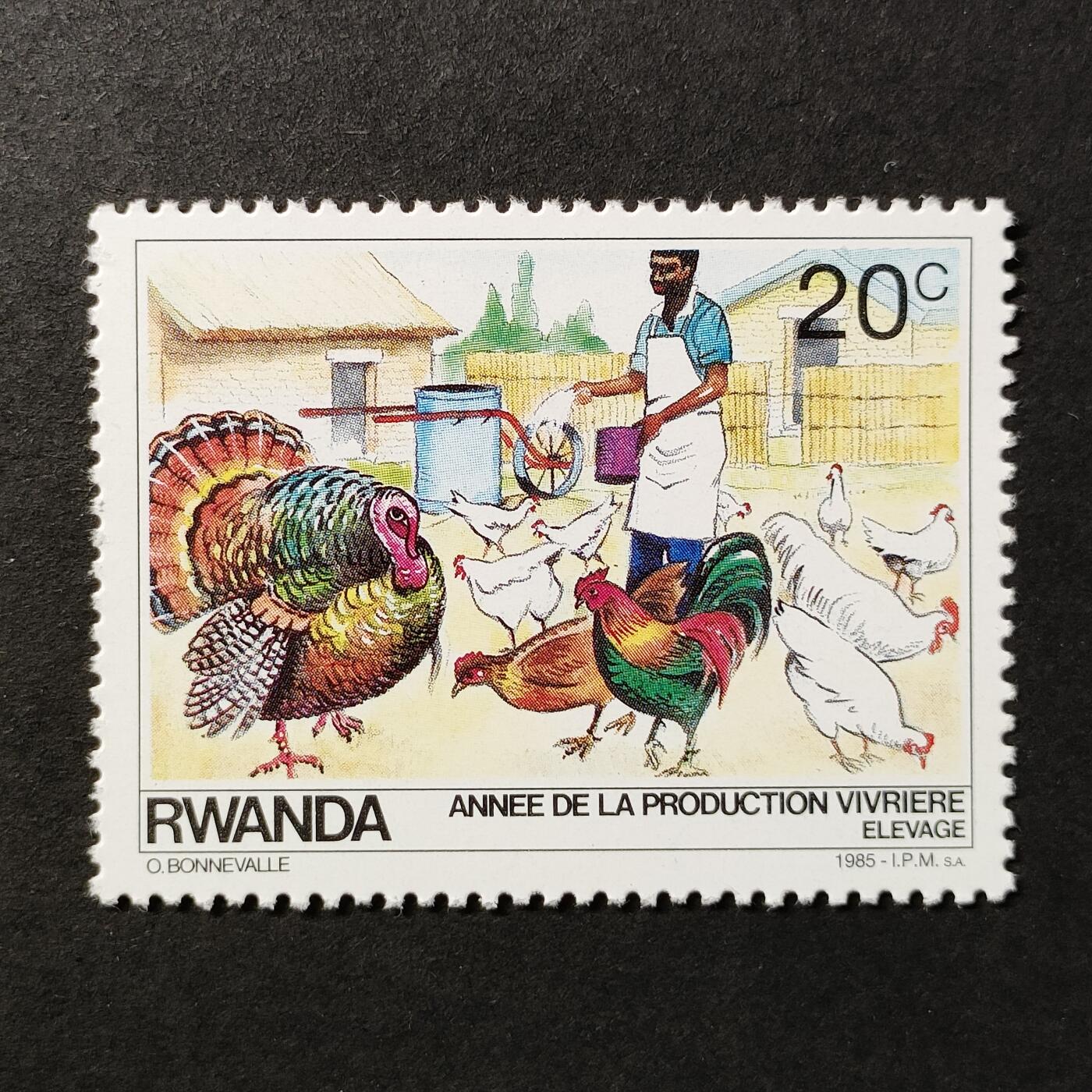 ↓君缘收藏684期☞钱币邮品↓无佣金、可寄存、满30元包邮  卢旺达邮票，1985年粮食生产与畜牧业年·农业生产邮票