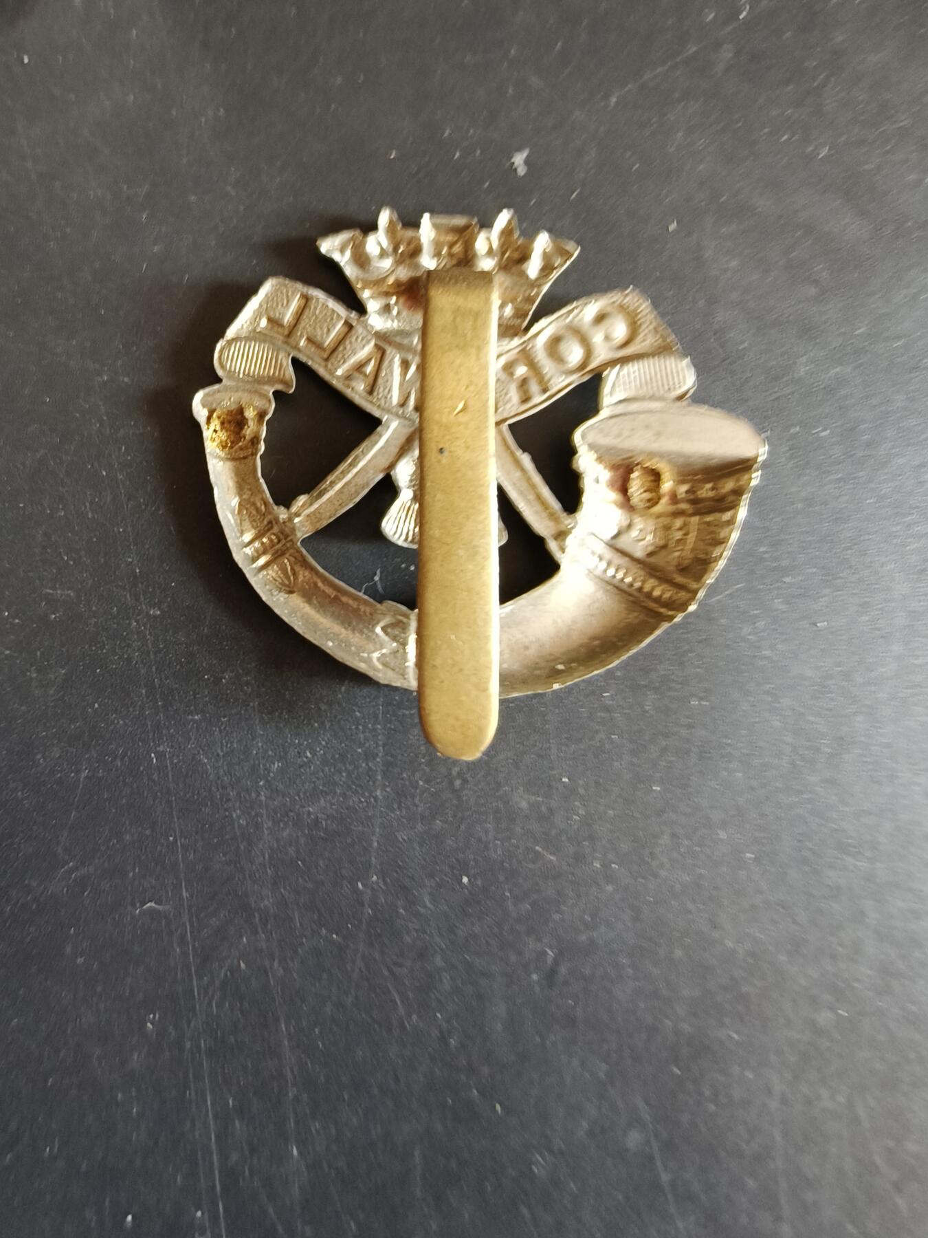 老王徽章第170期 英国康沃尔步兵团帽徽    一战时期