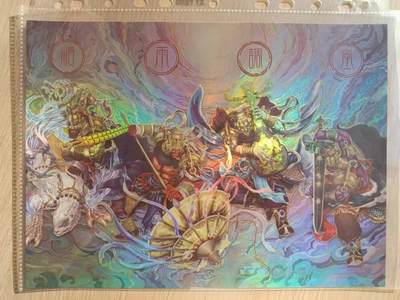 龙虎卡牌-六八场（无佣金，周五结拍，欢迎送拍） - A4彩闪海报 封神天下-风调雨顺四大天王