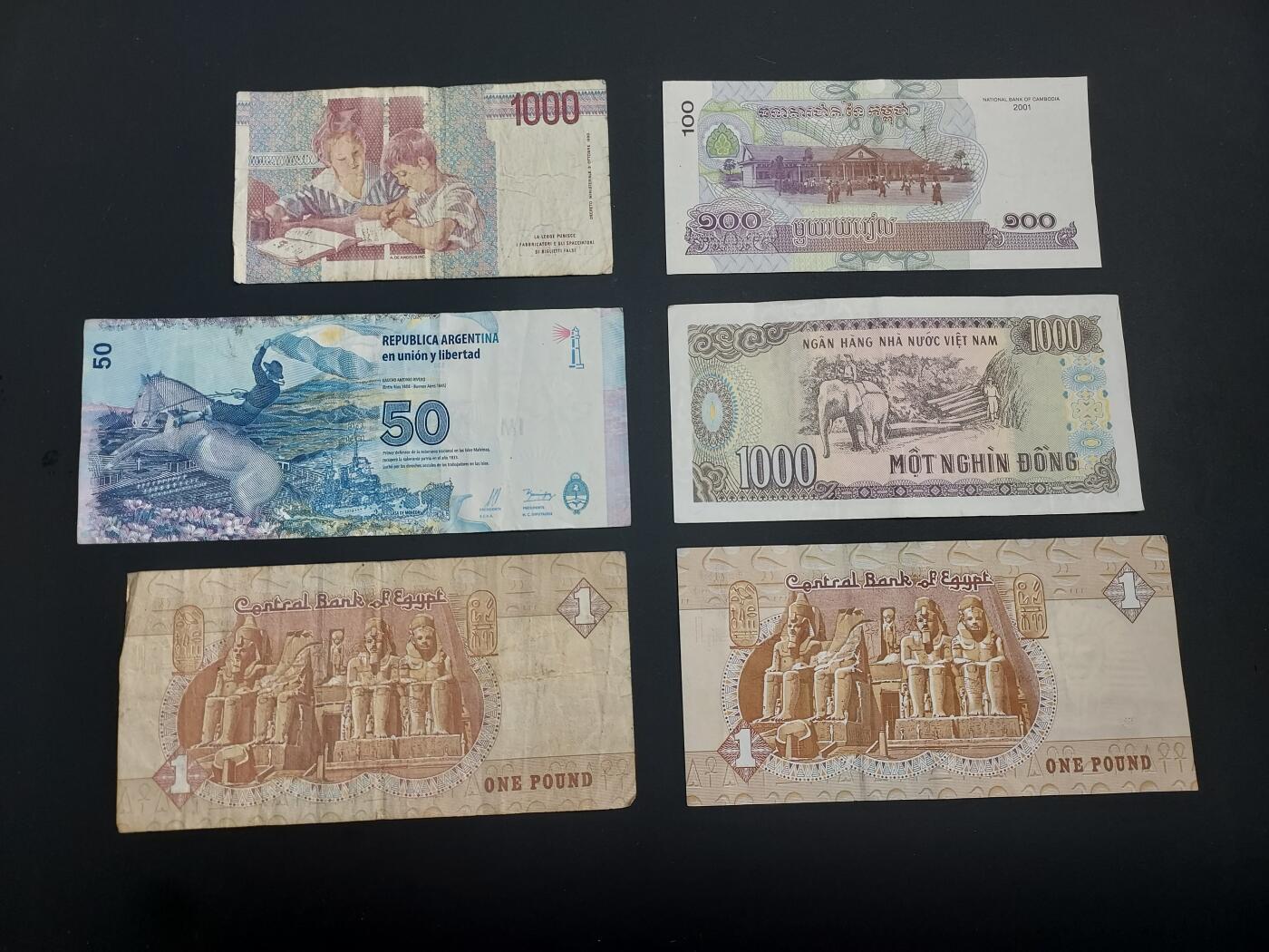 博彦收藏    12月22日 8点 钱币专场 全场包邮 意大利等外国纸币6张 流通品