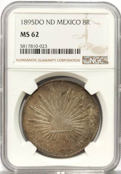 博洋堂世界钱币拍卖第154期（全场包邮） - NGC MS62 墨西哥1895年DO ND版花边鹰洋，后期少见的一般，高分更是难得