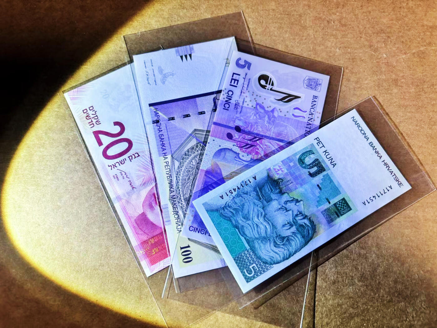 【Blue Auction】世界纸币精拍第764期——18级TOP拍卖/信誉/品质/专业/高效💫  【一组4张】克罗地亚、罗马尼亚、北马其顿、以色列纸币一组 全新UNC