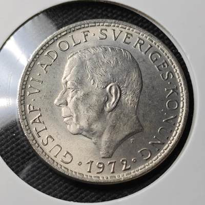 KK钱币收藏小铺 第382期  2月预留时间 周末发货 - 1972瑞典5克朗 好品