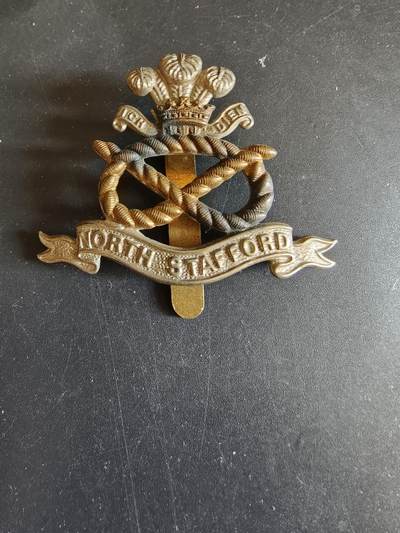老王徽章第170期 - 英国北斯塔福德步兵团帽徽     一战时期