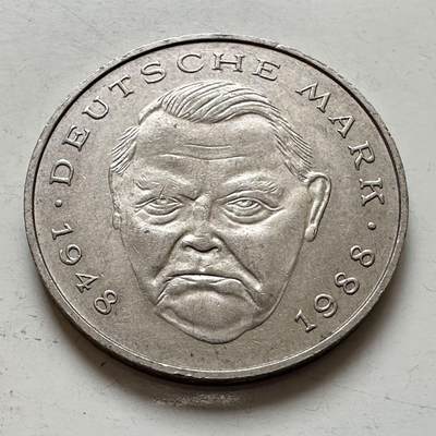 🌹外币初藏🌹🐯2025年第143场  每周二四六晚8️⃣点 接代拍 - 德国1990年F版 2马克 艾哈德