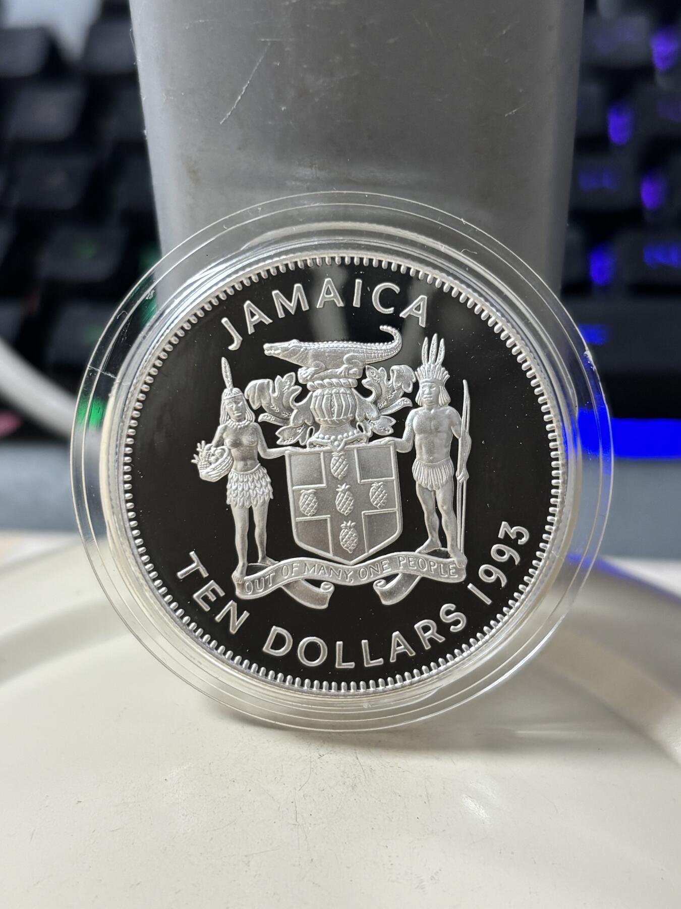 第185期拍卖 牙买加1993年女皇加冕22.45克纪念银币，925银，银价310.66